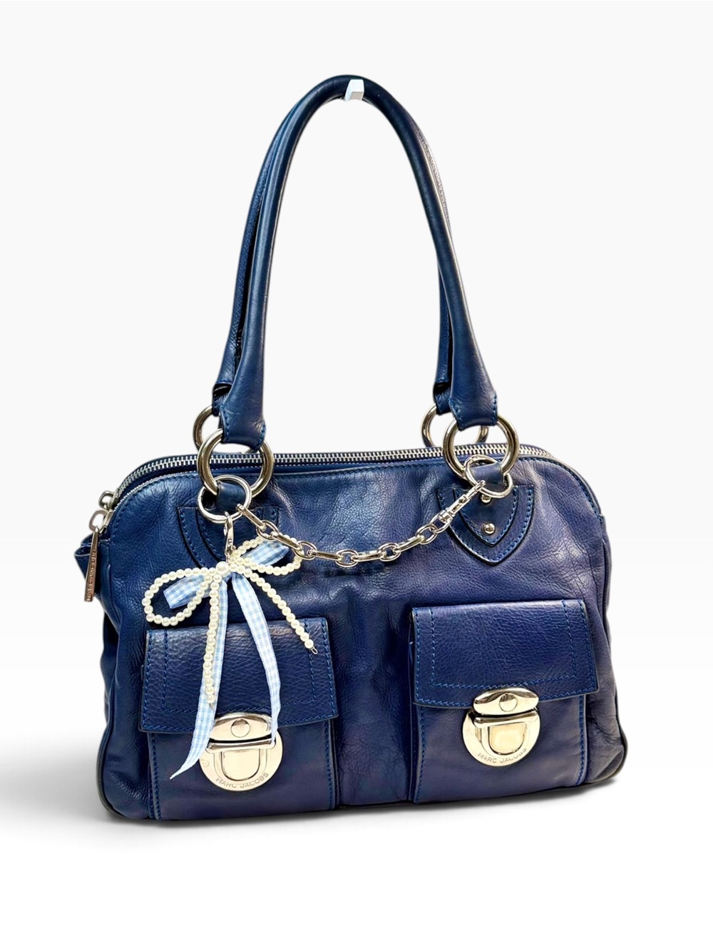 Vintage Marc Jacobs Blake Tote Bag — Navy Blue - Made in Italy 🇮🇹